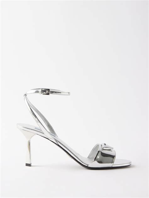 prada sandals silver|prada transparent sandals.